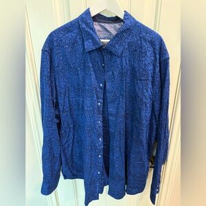 Robert Graham Men’s Blue Button Down Shirt 2XL
